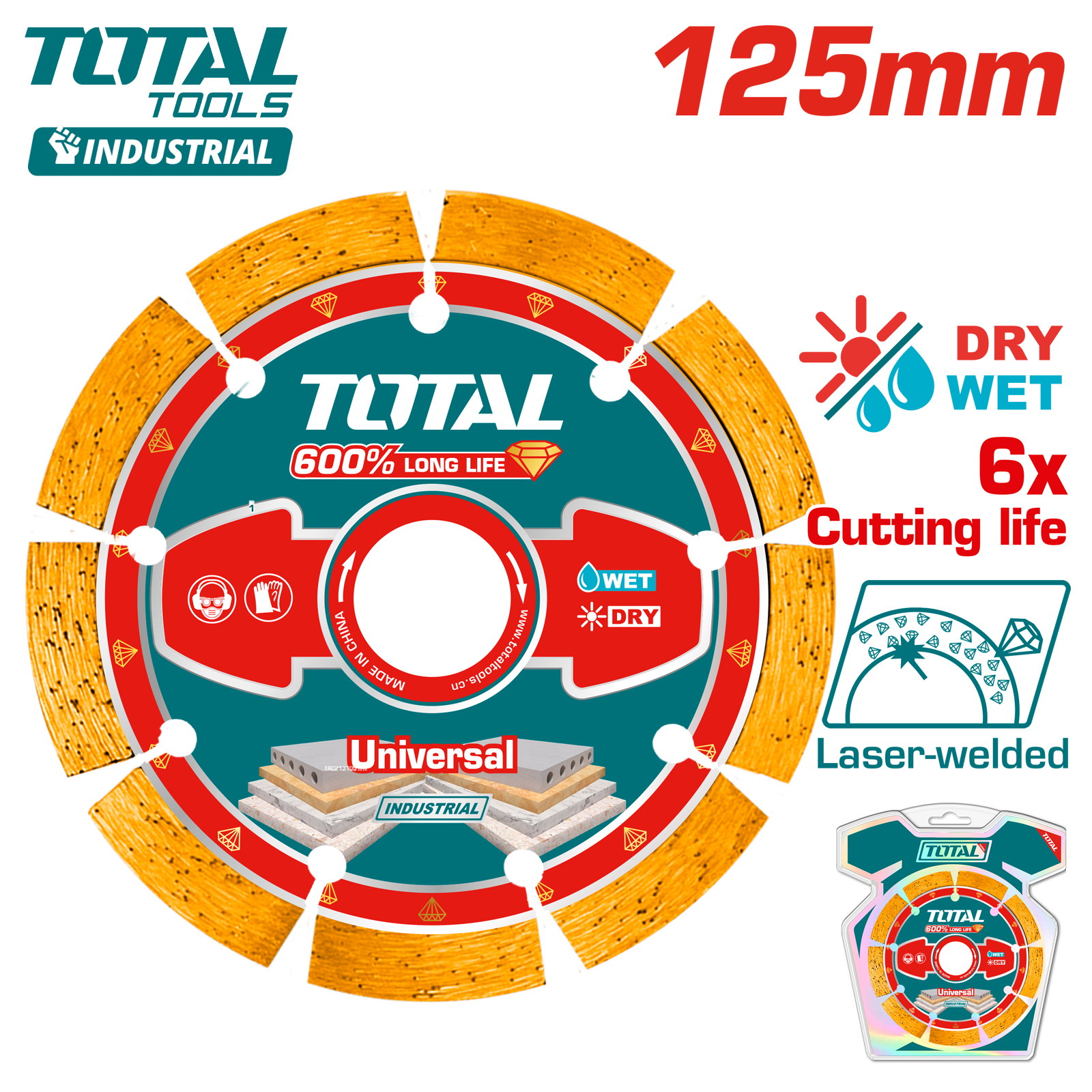 Диск алмазный 125 мм TOTAL TAC2171251