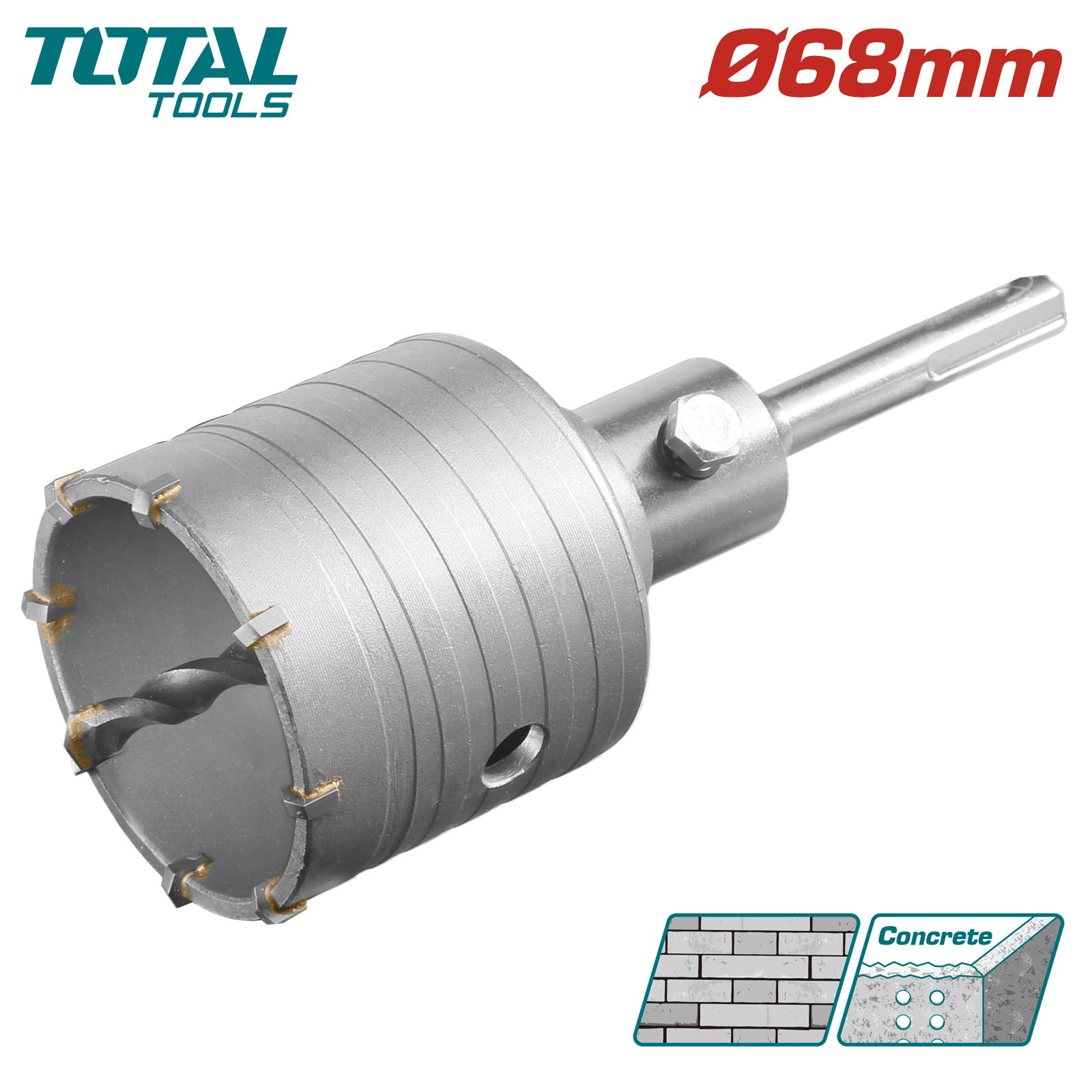 Коронка SDS-plus 68мм TOTAL TAC430681
