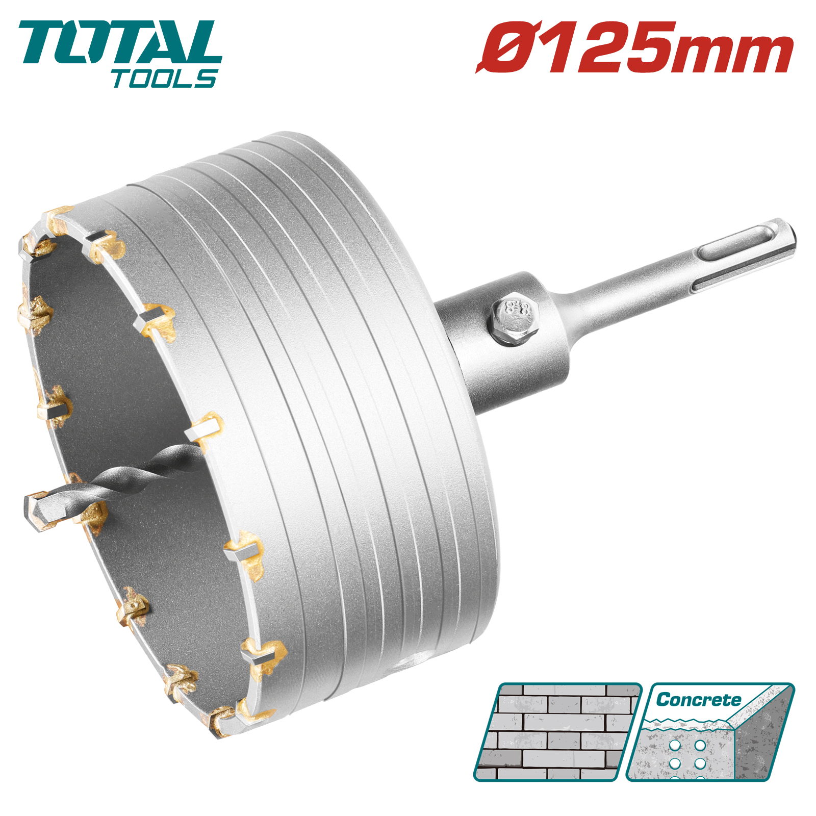Коронка SDS-plus 125мм TOTAL TAC4301251