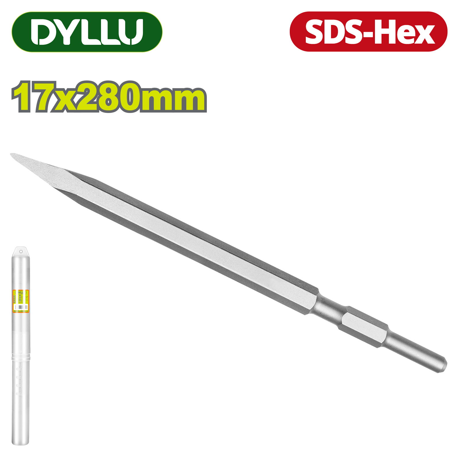 Зубило пиковое SDS-Hex 17x280 мм DYLLU DTGZ1205