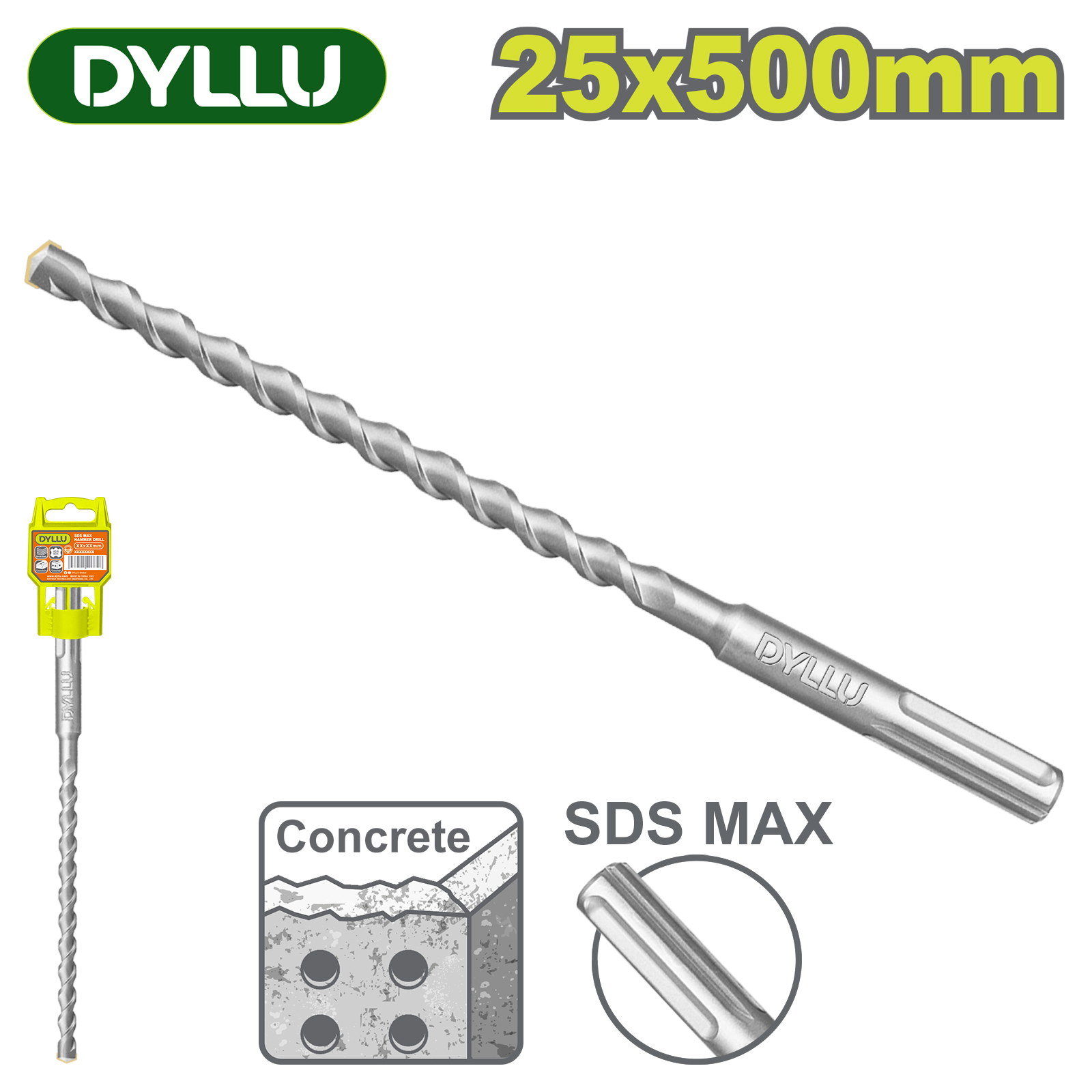 Бур SDS-MAX 25x500мм DYLLU DTHD02554