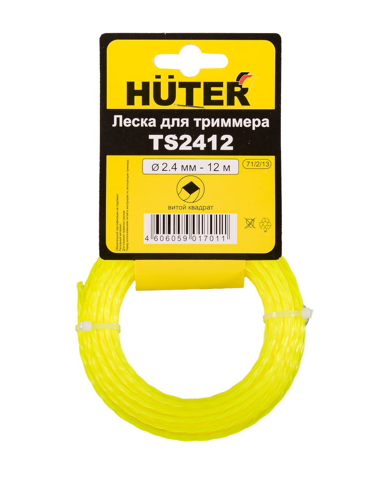 Леска (2.4 мм; 12 м; витой квадрат) Huter TS2412