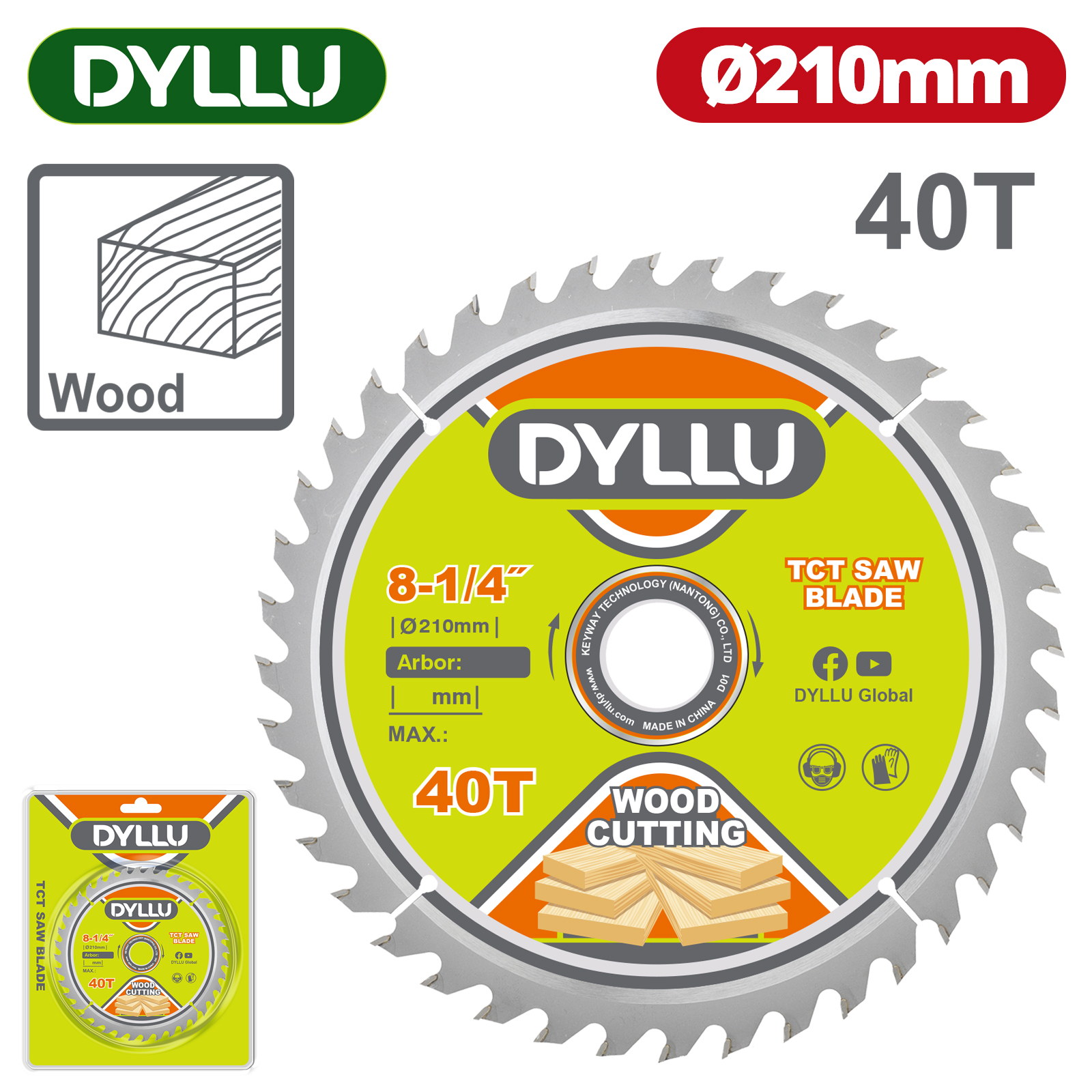 Диск пильный 210x30 мм 40 зубьев DYLLU DTTC2K00