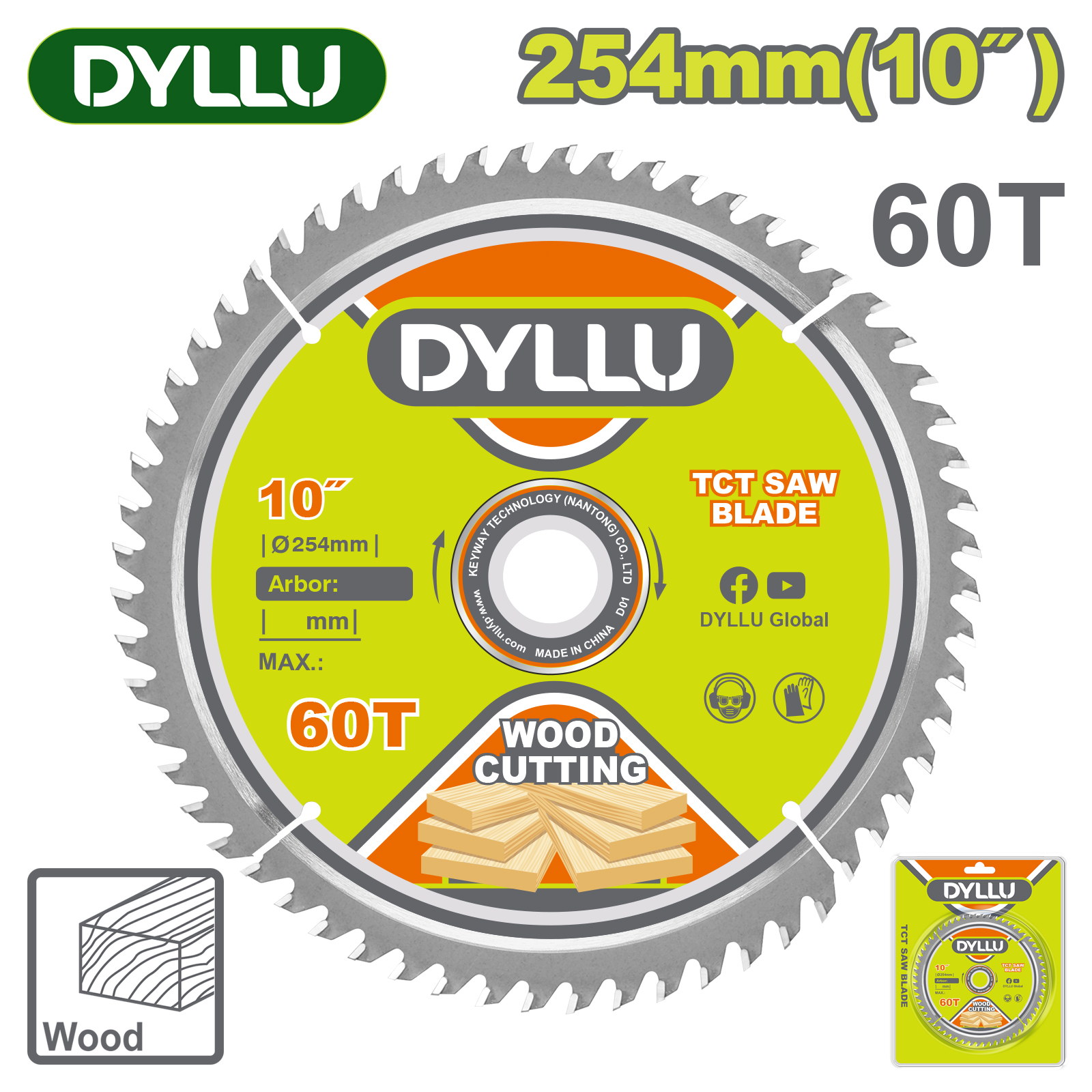 Диск пильный 254x30 мм 60 зубьев DYLLU DTTC1K10