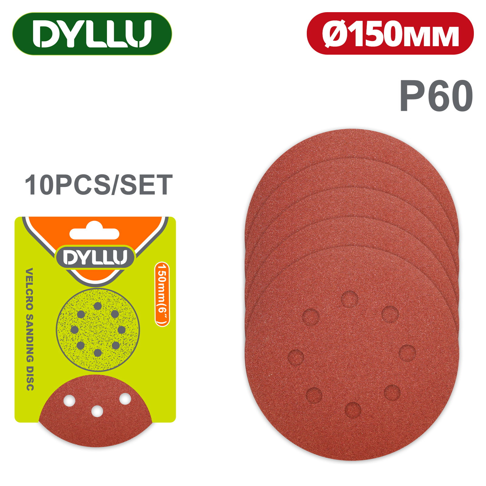 Шлифовальные круги 150 мм P60 DYLLU DTZA5123 (10 шт)