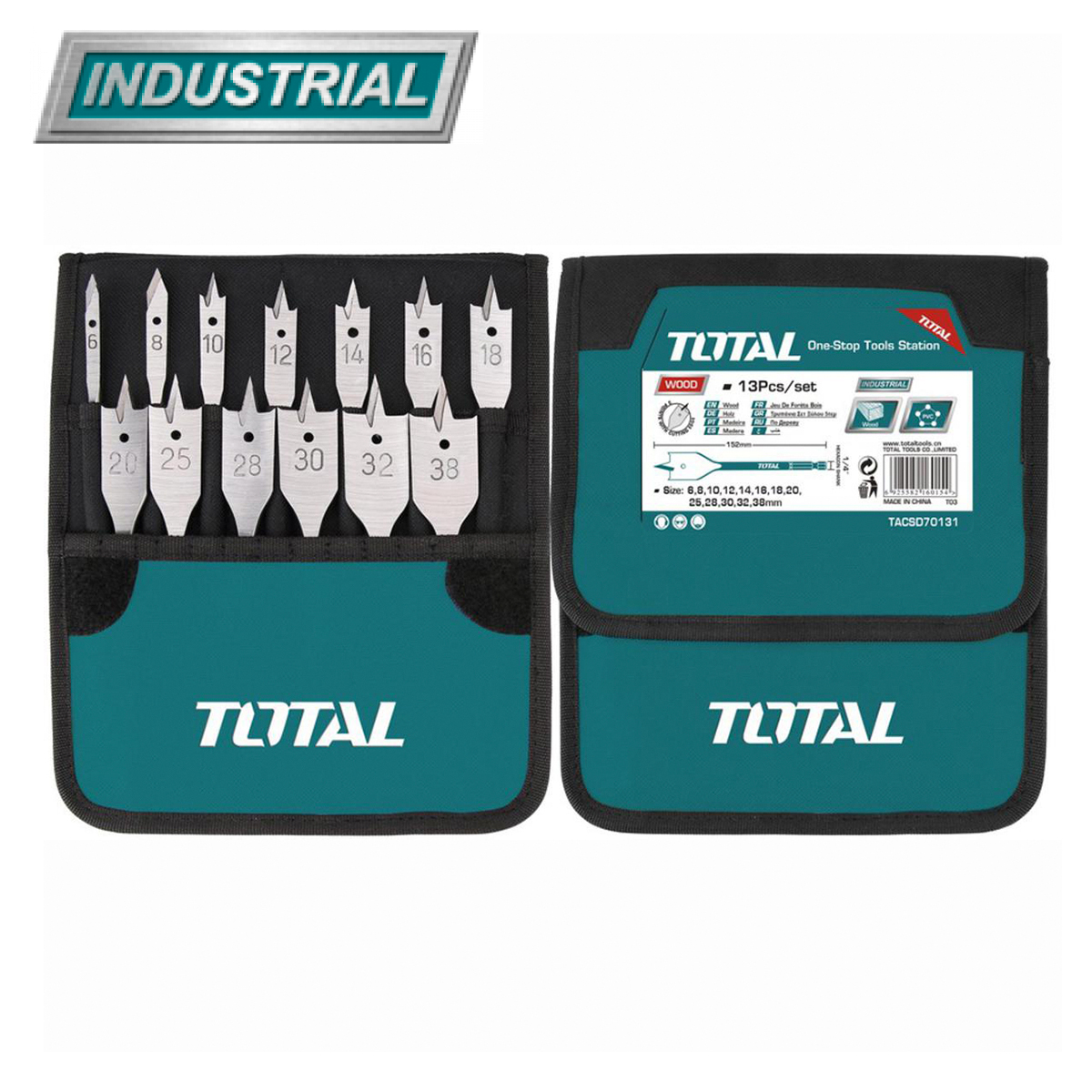Набор сверл по дереву TOTAL TACSD70131 (13шт)