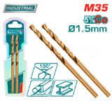 Сверло по металлу M35 HSS-CO 1,5мм TOTAL TAC11201501 (2 шт)