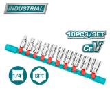 Набор головок 1/4 " TOTAL THT1411023 (10шт)
