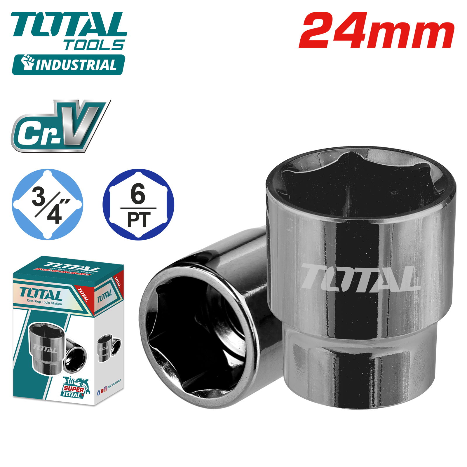 Торцевая головка 3/4 " 24мм TOTAL THHAST34241