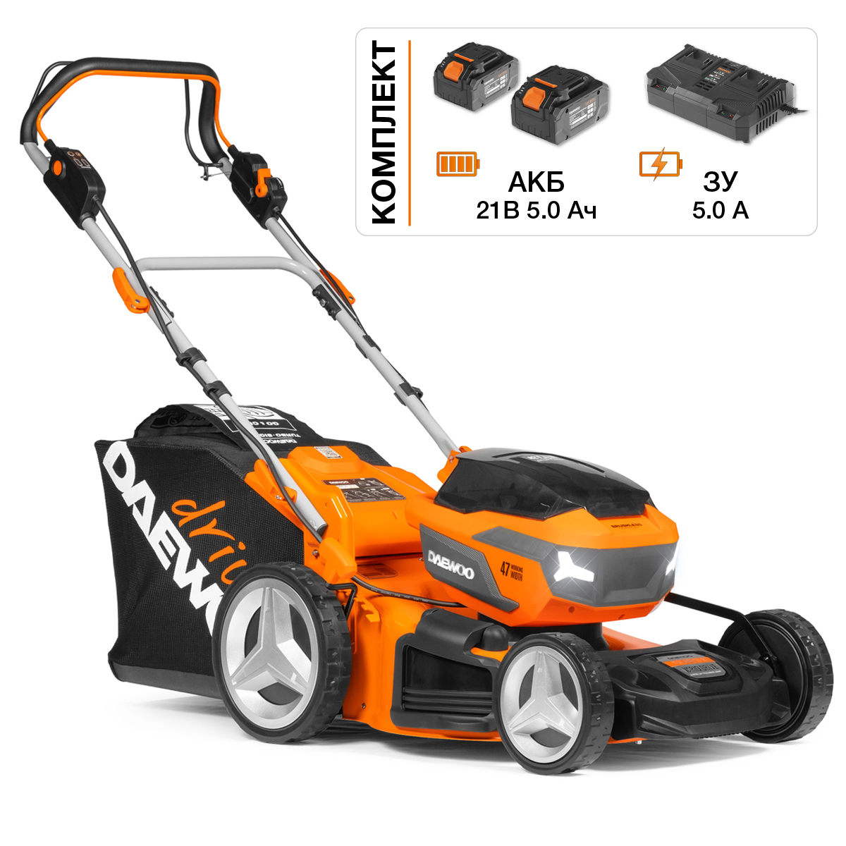 Газонокосилка аккумуляторная DAEWOO DLM 5042Li-S SET