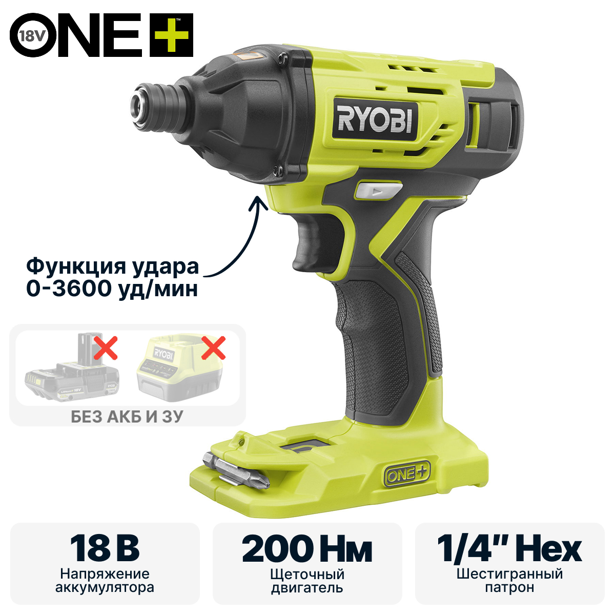 Винтоверт RYOBI R18ID2-0 (без батареи) система ONE +