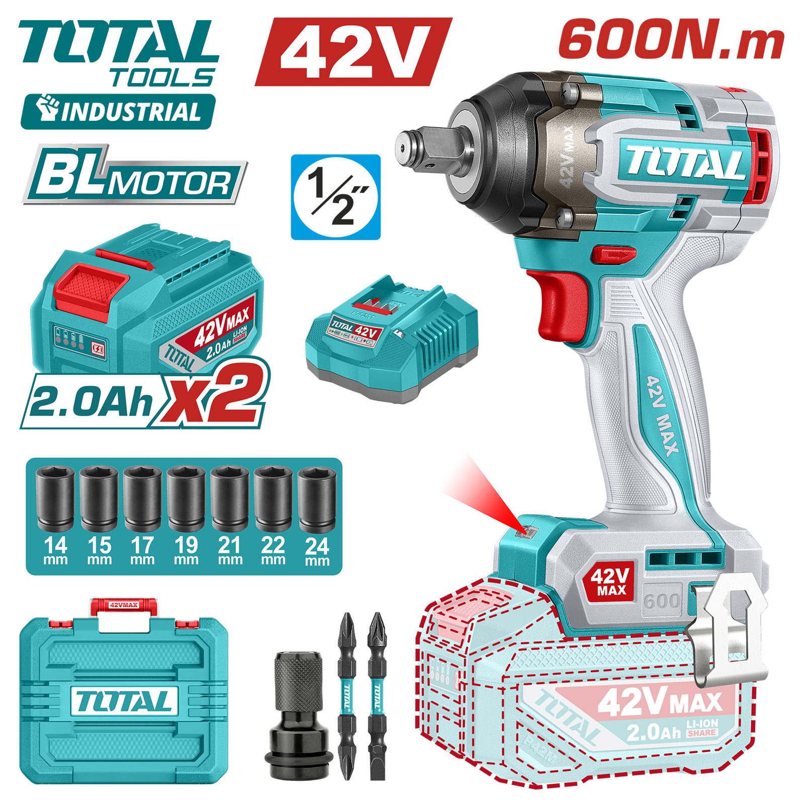 Гайковерт TOTAL TIWLI42602