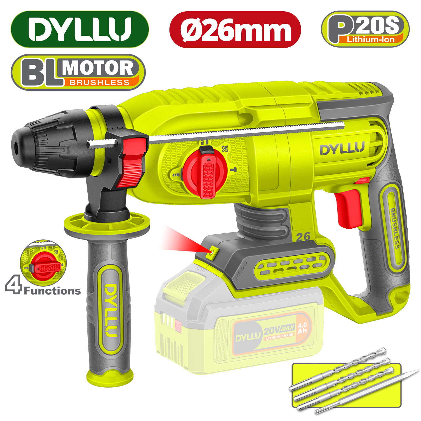 Перфоратор аккумуляторный DYLLU DTLM1526