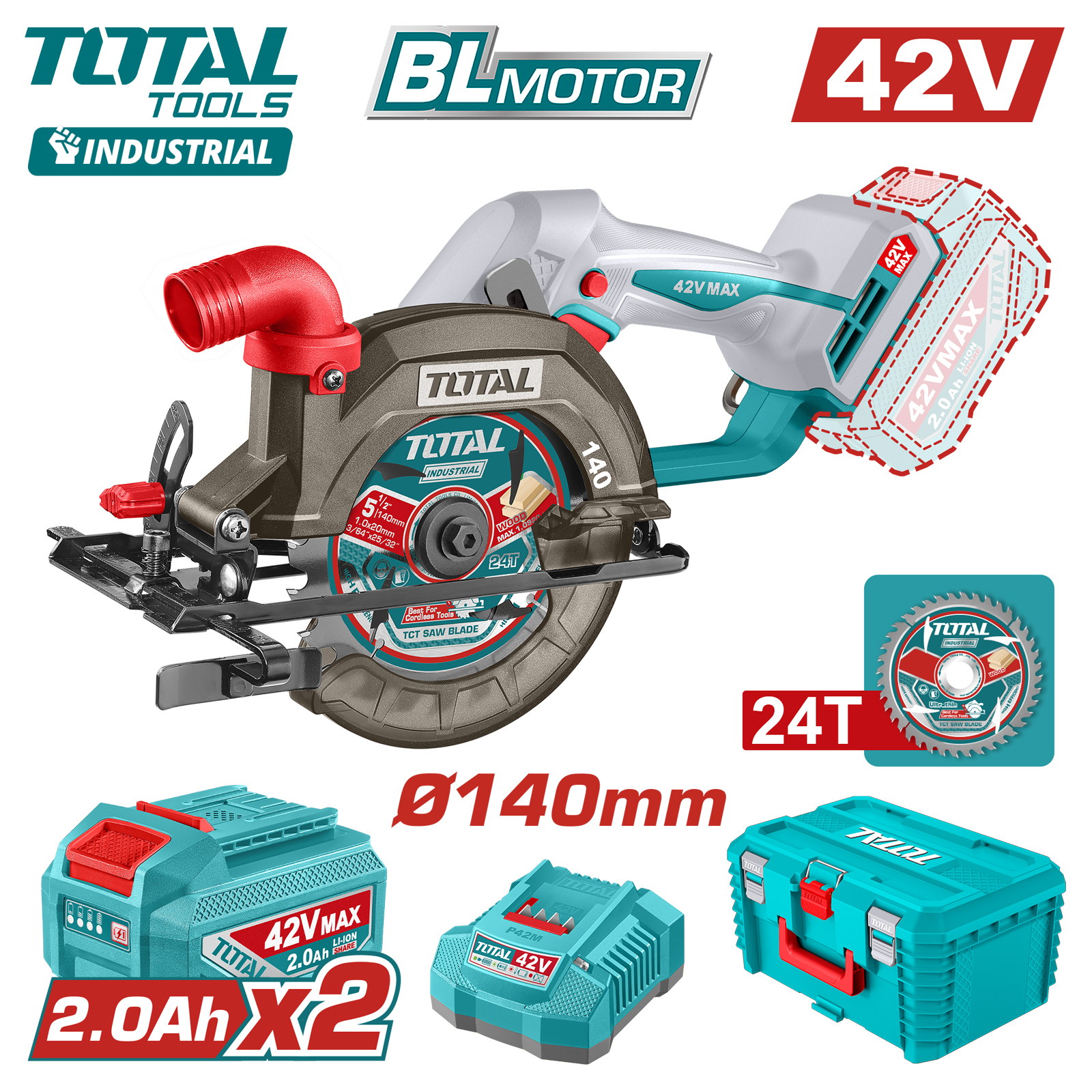 Пила циркулярная TOTAL TSLI4214012