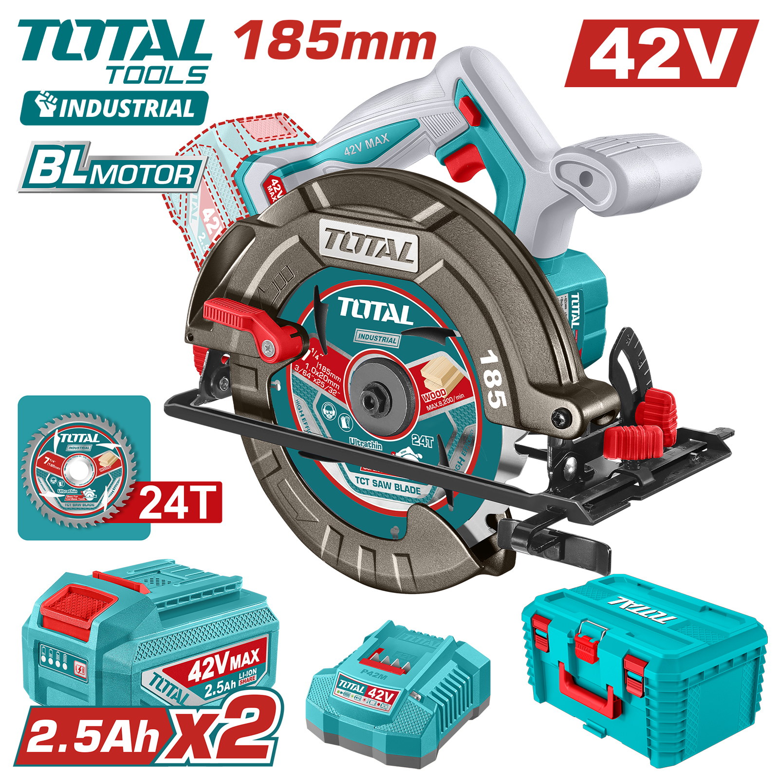 Пила циркулярная TOTAL TSLI4218512