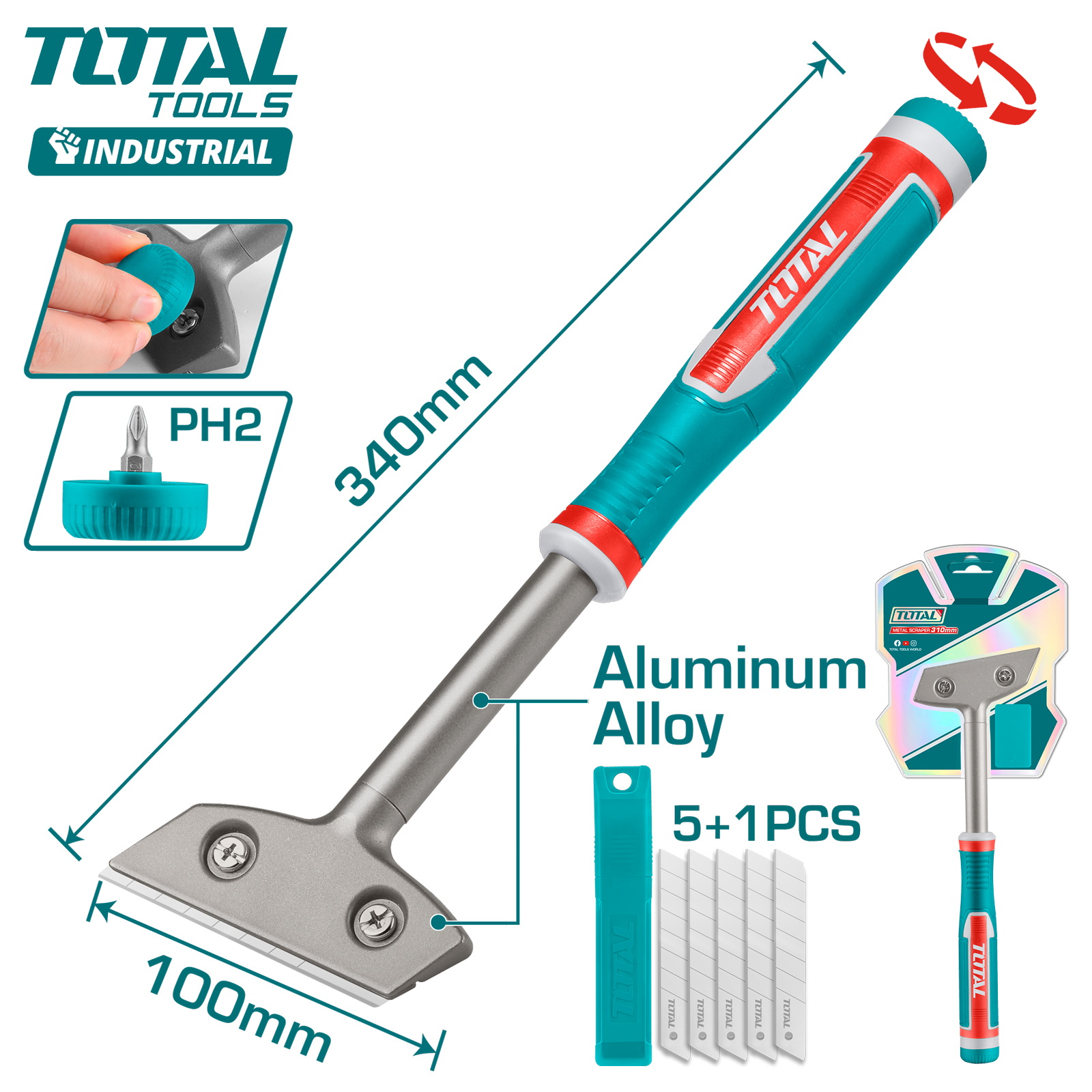Скребок малярный 340мм TOTAL TGS3088