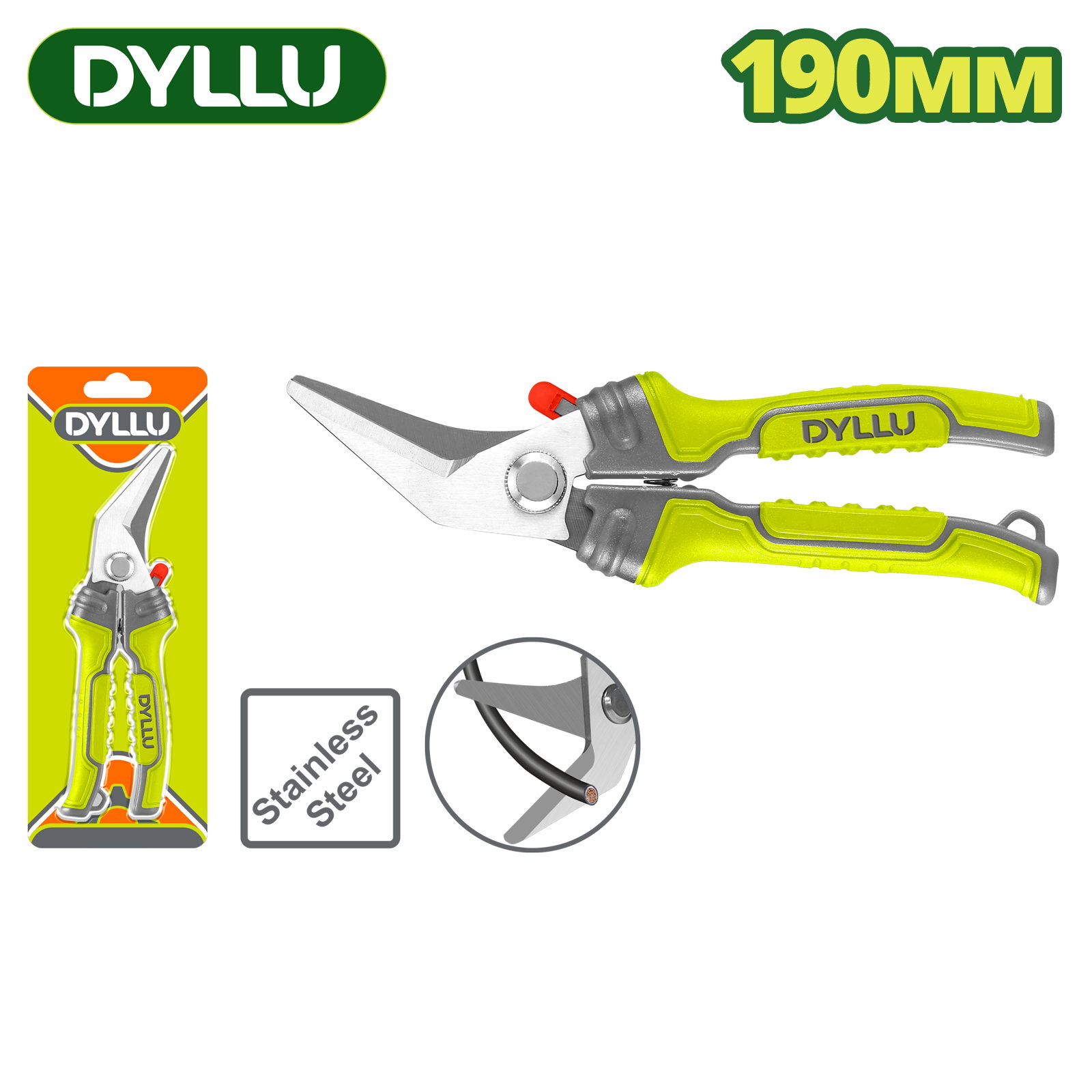 Ножницы электрика изогнутые 190 мм DYLLU DTSX8602