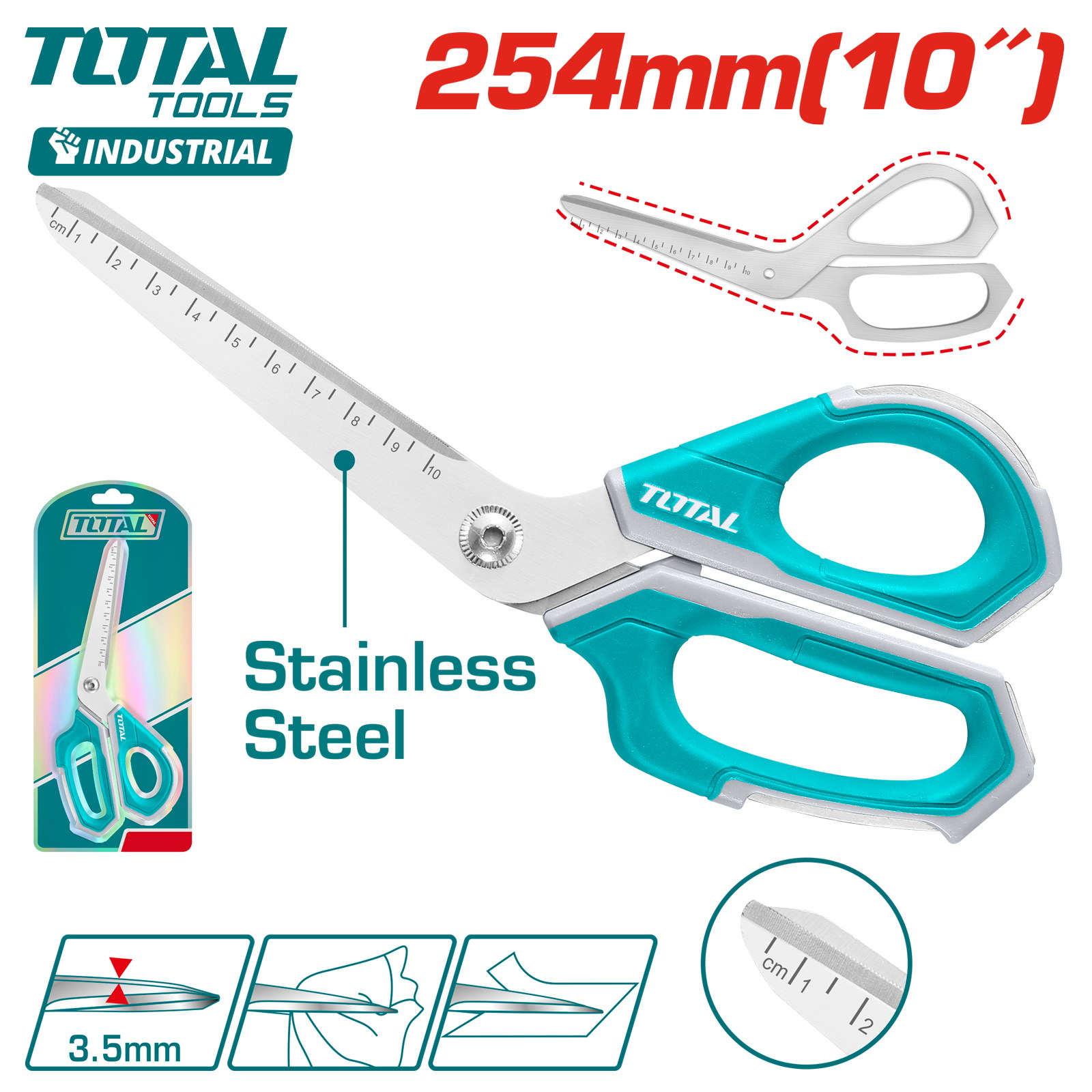 Ножницы 254 мм 10 " TOTAL THSCRS25088