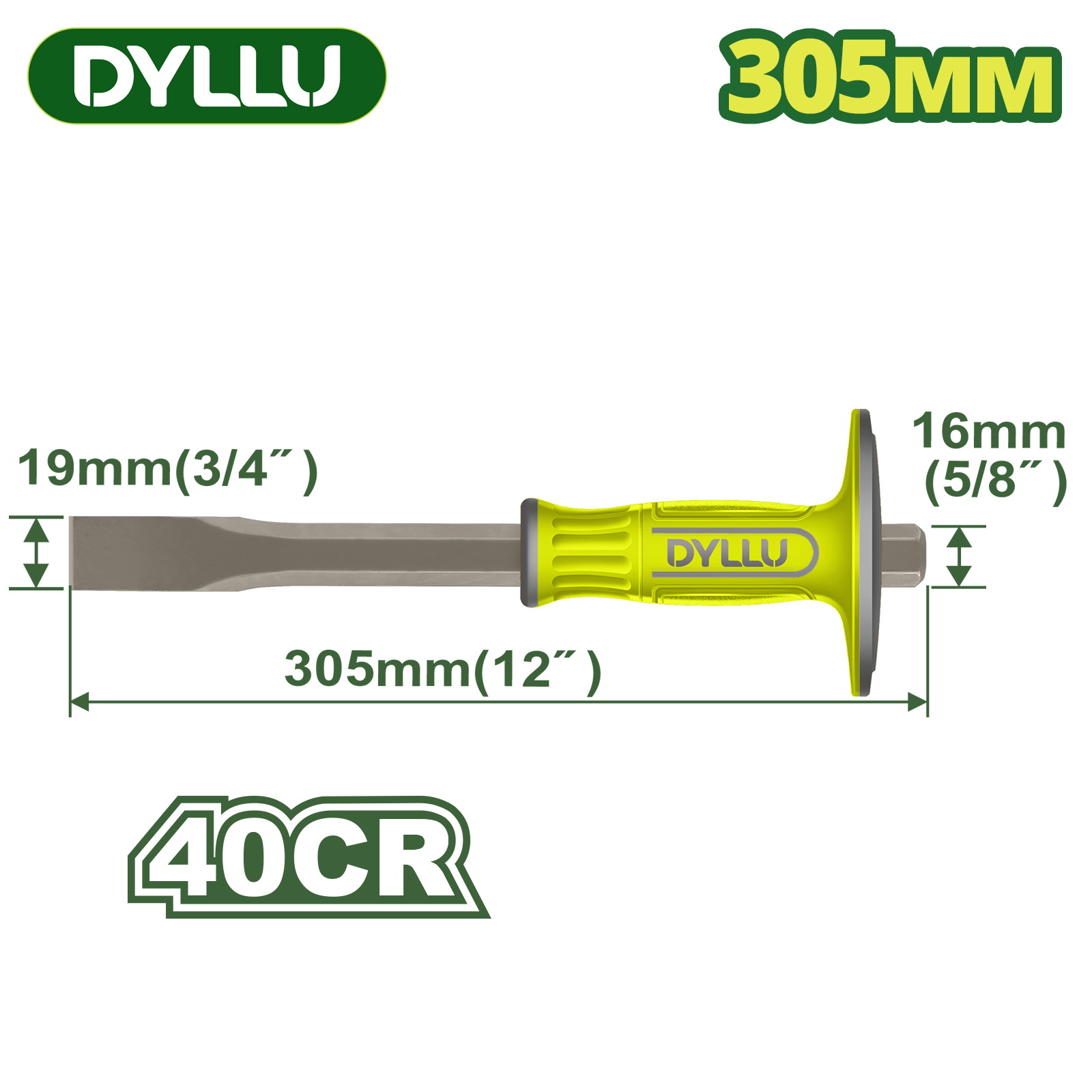 Зубило 305x19x16мм с протектором DYLLU DTCC2311