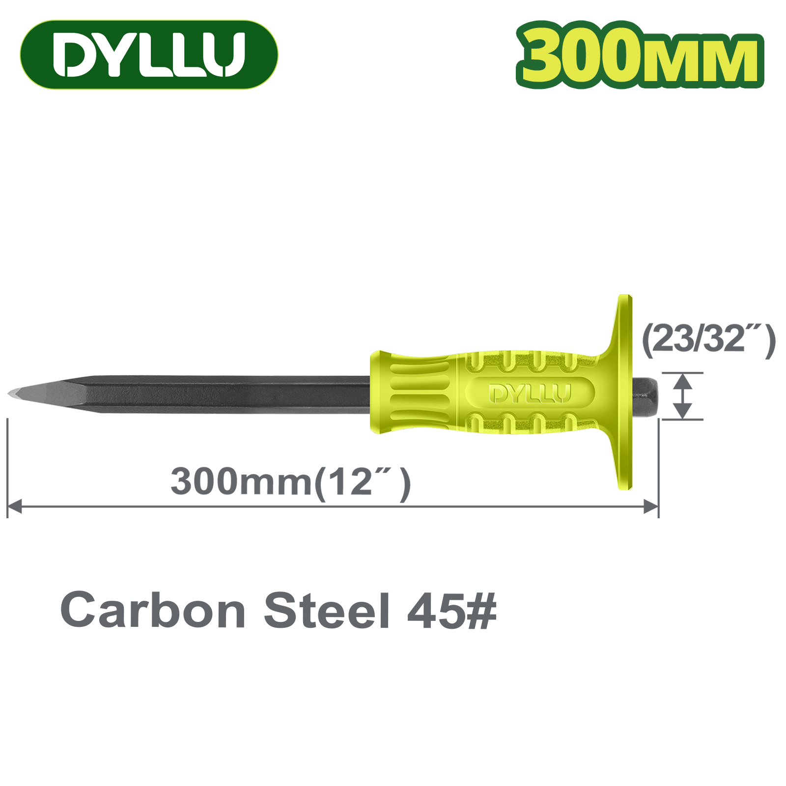 Зубило конусное 300 мм с протектором DYLLU DTCC1304