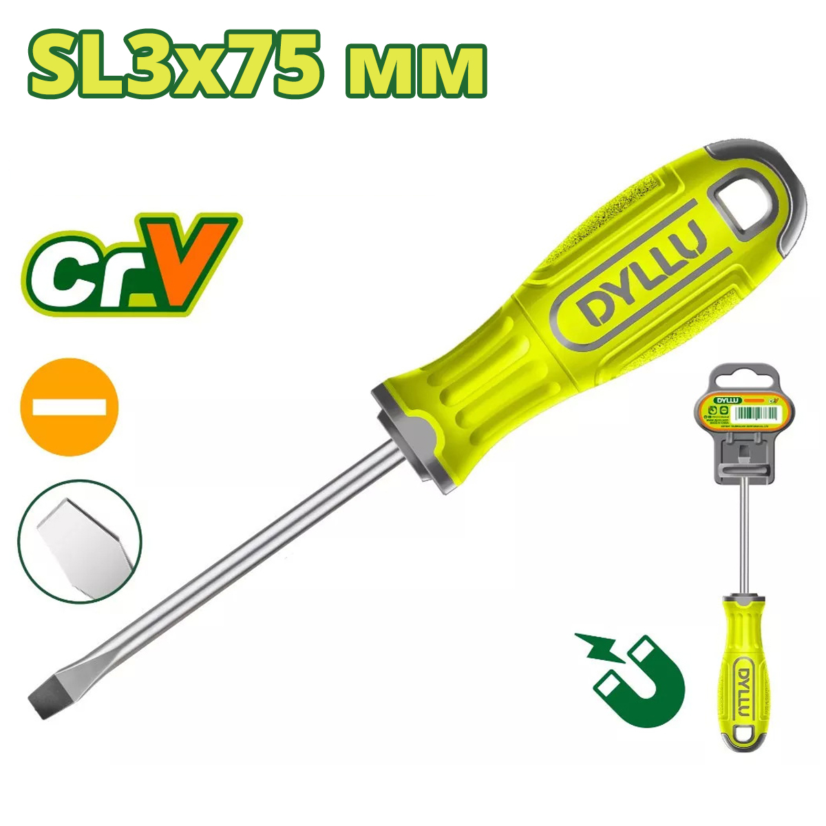 Отвертка шлицевая SL3 75 мм DYLLU DTSD1233