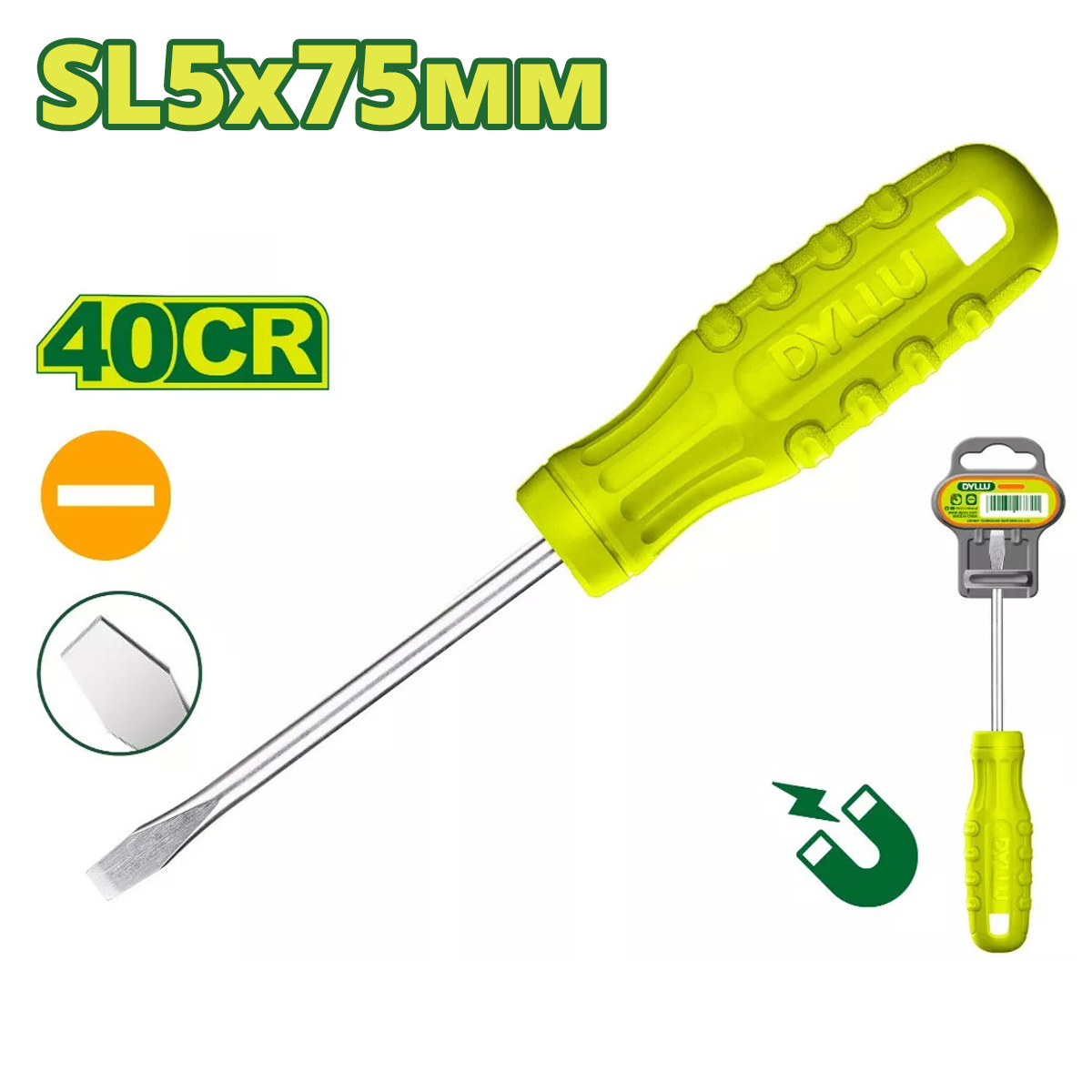 Отвертка шлицевая SL5 75мм DYLLU DTSD3953
