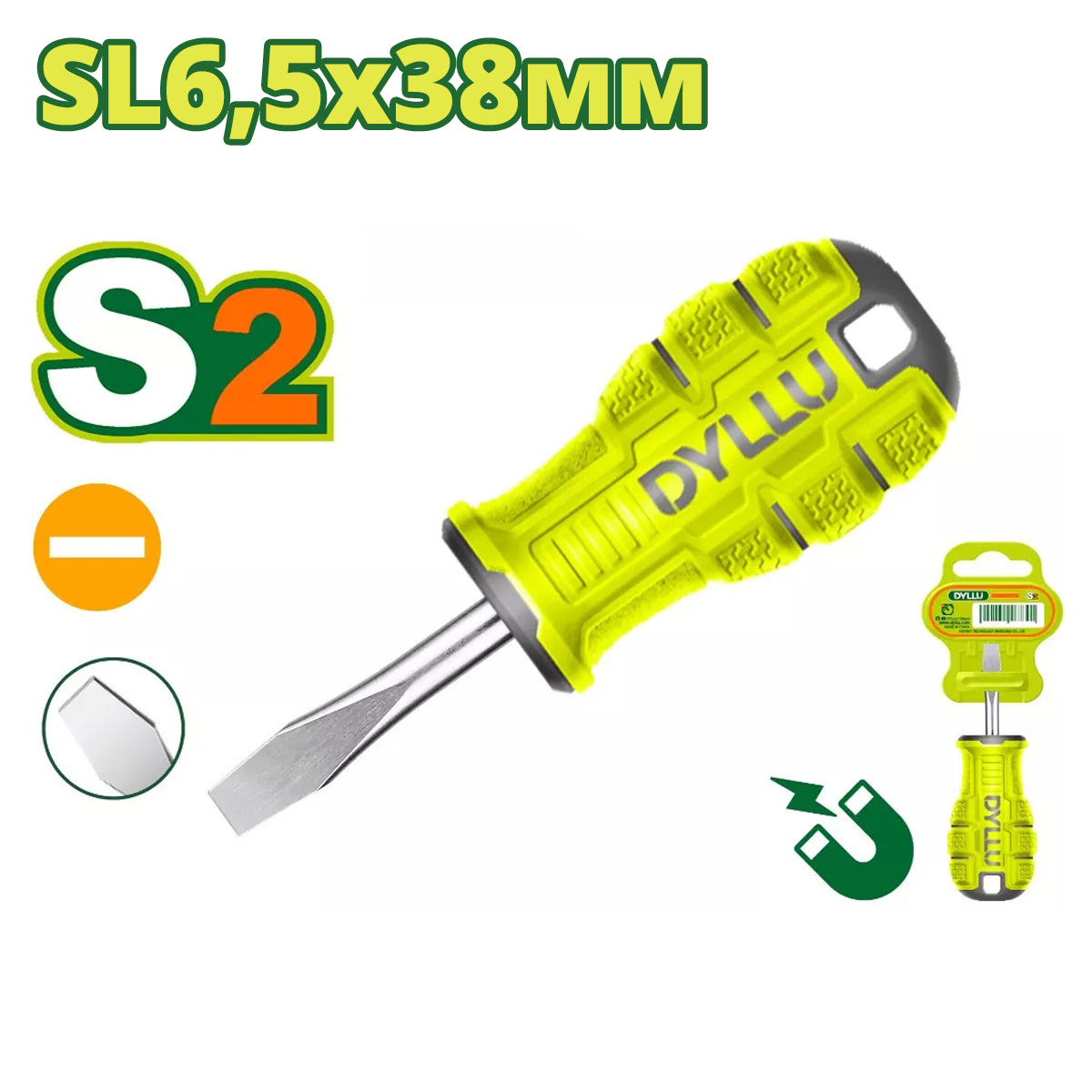 Отвертка шлицевая SL6,5 38мм DYLLU DTSDA261