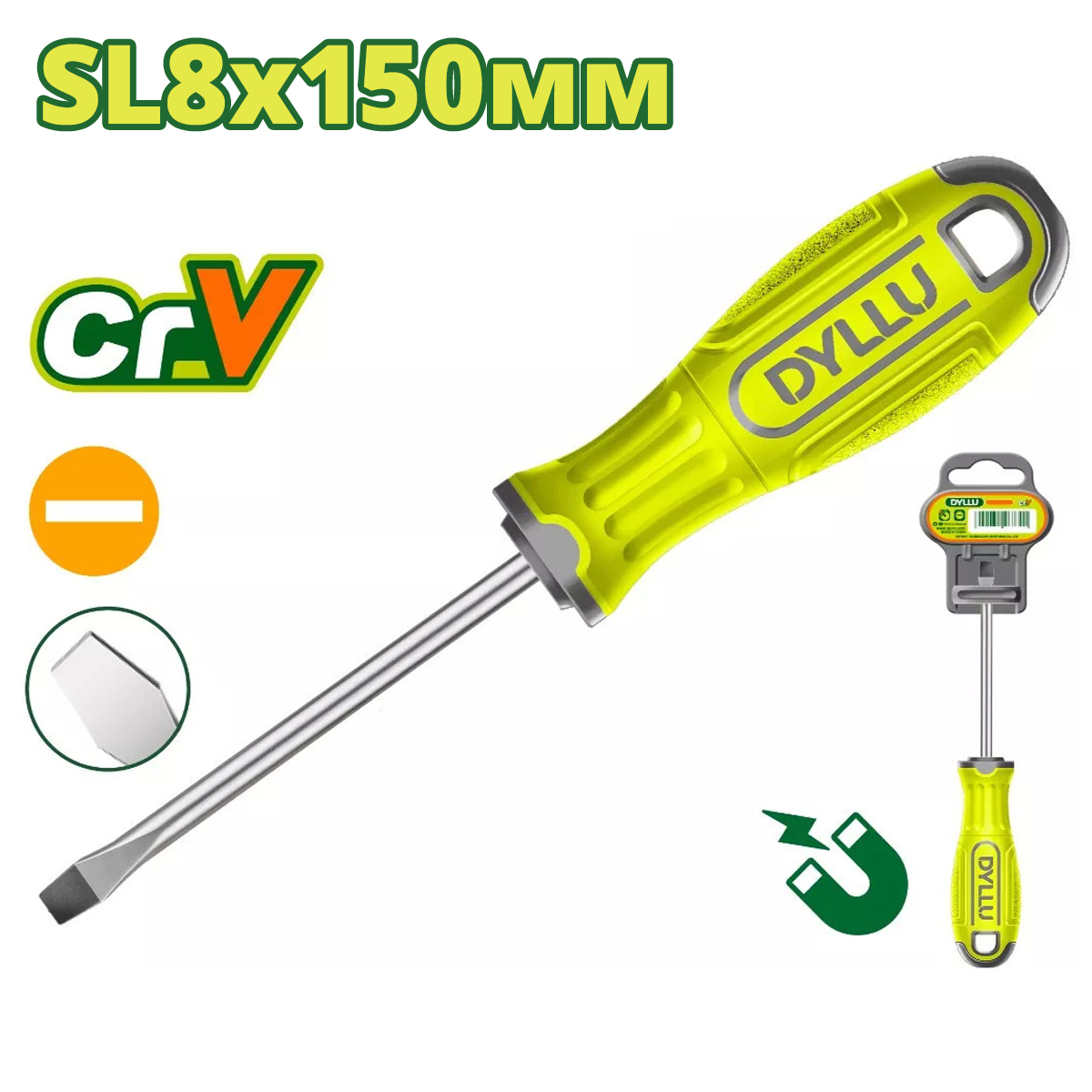 Отвертка шлицевая SL8 150мм DYLLU DTSD1286