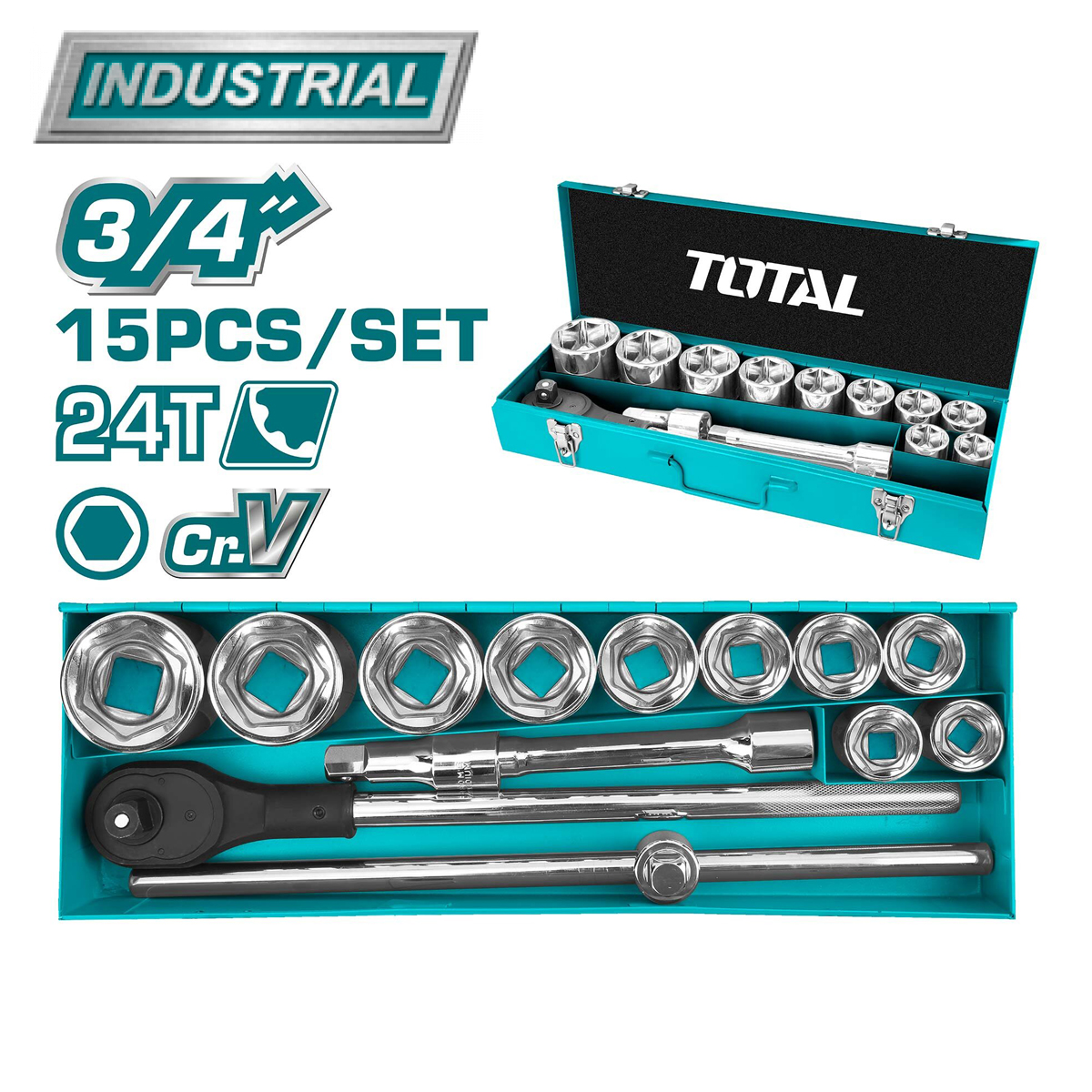 Набор инструментов 3/4 " TOTAL THT341151 (15 предметов)
