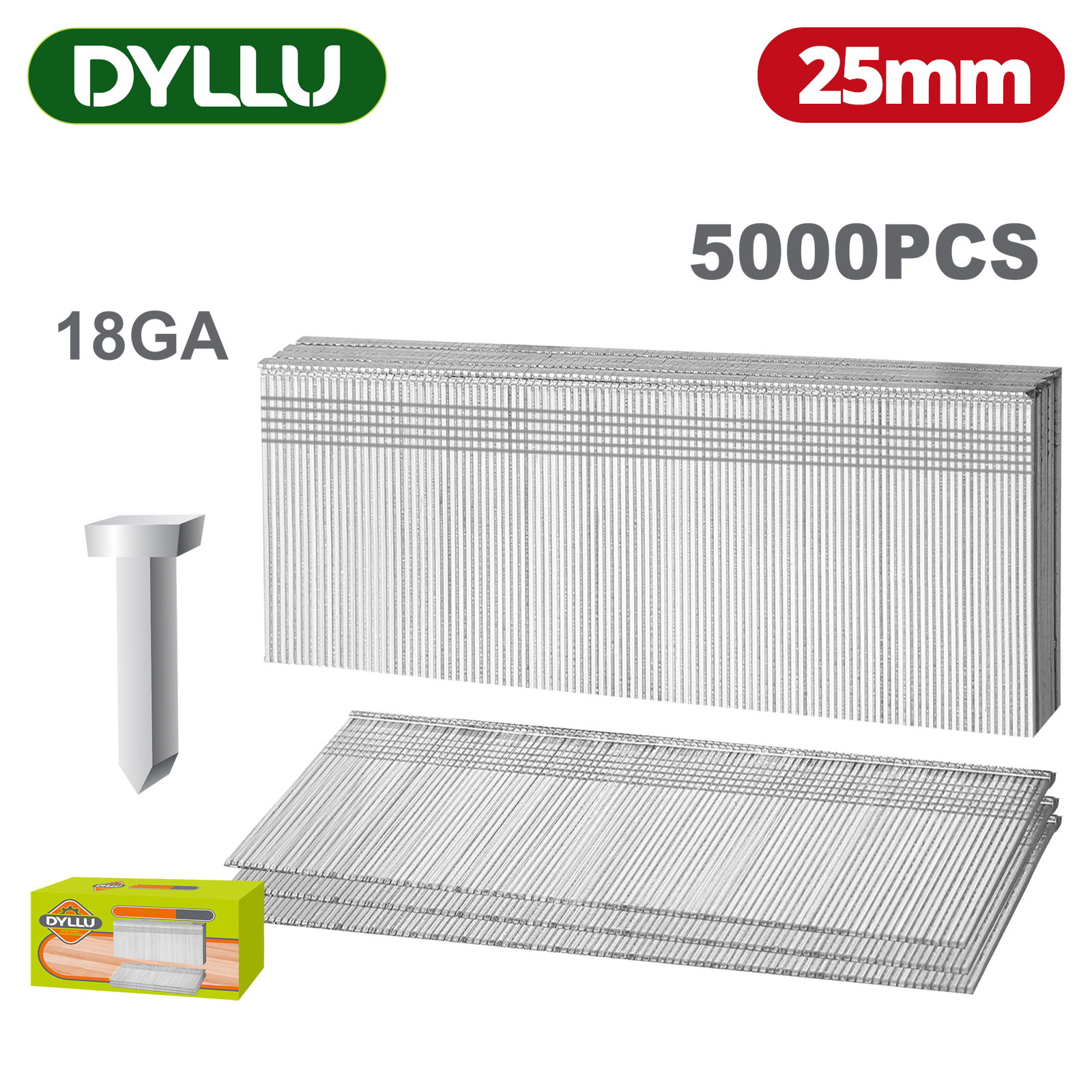 Гвозди 1,25x1,0х25 мм DYLLU DTNA18251 (5000 шт)