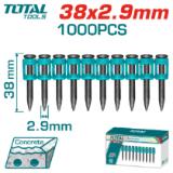 Гвозди по бетону 6,4x2,9x38 TOTAL TAC02381