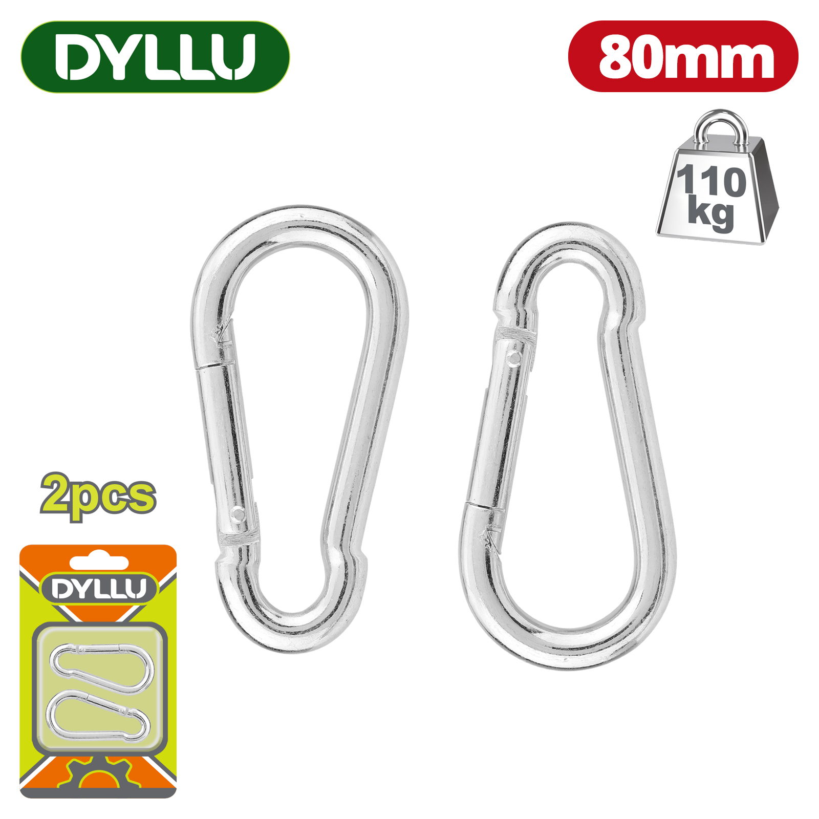 Карабины 80 мм DYLLU DTQL2K04 (2 шт)