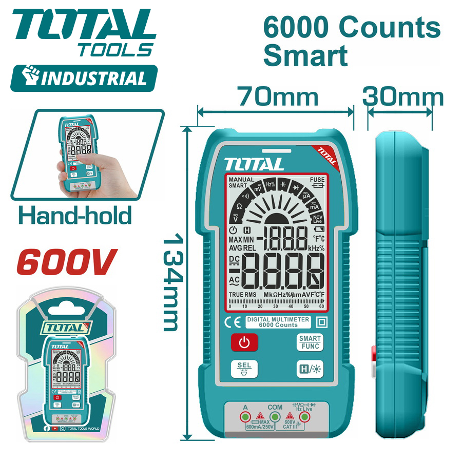 Мультиметр цифровой TOTAL TMT516004