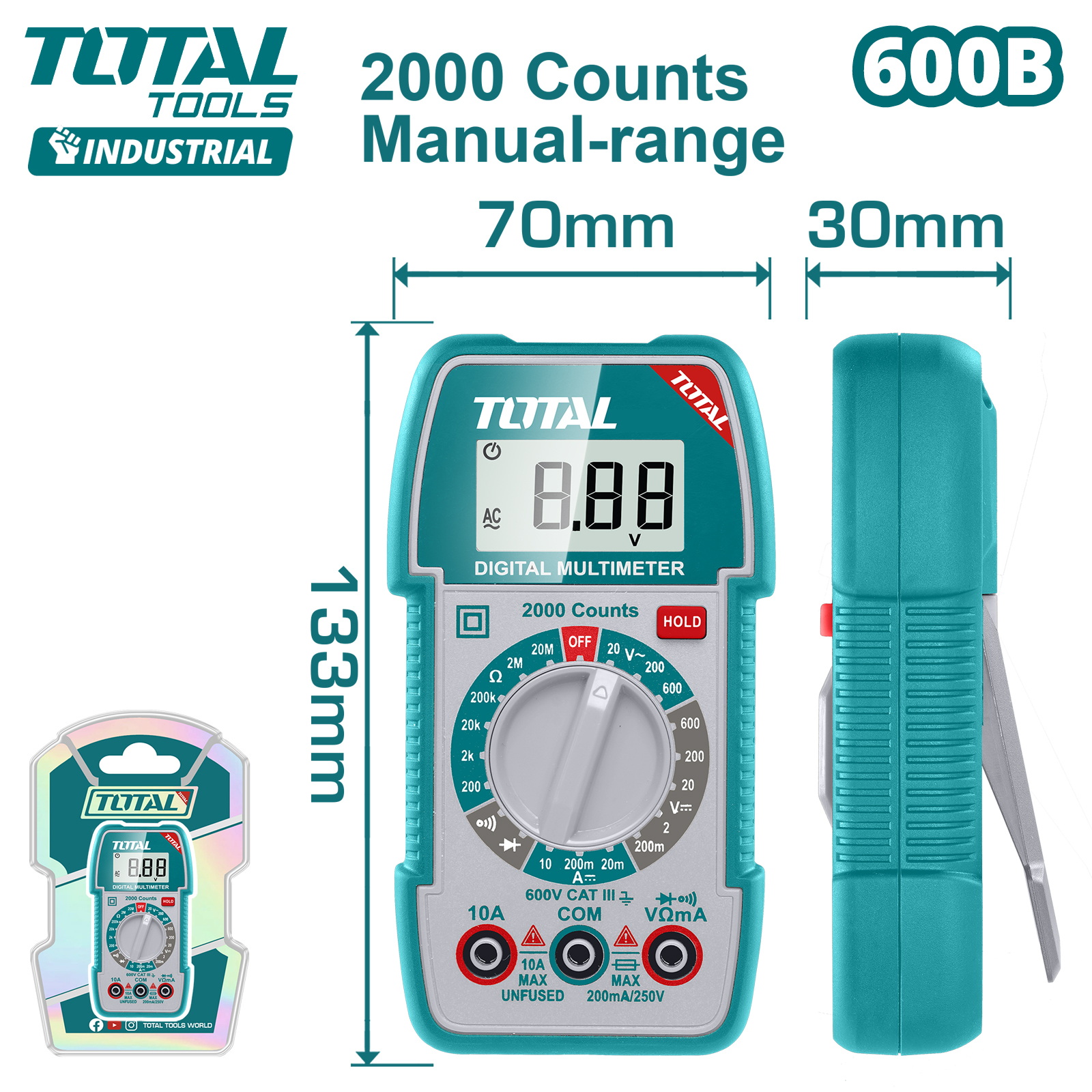 Мультиметр цифровой TOTAL TMT5360011