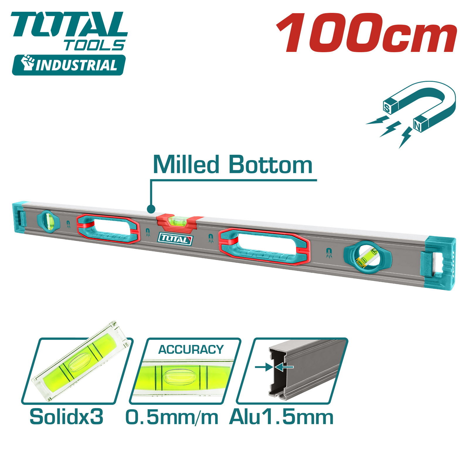 Уровень магнитный 1000 мм TOTAL TMT210028M